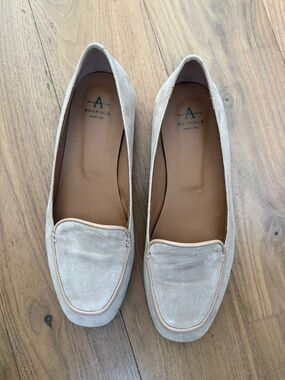 Aquatalia Beige Suede Loafers